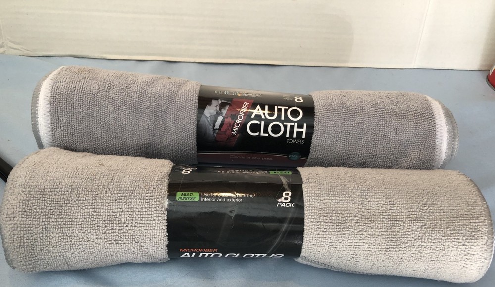 16 Pack Microfiber Auto Cloth Gray & White #G12