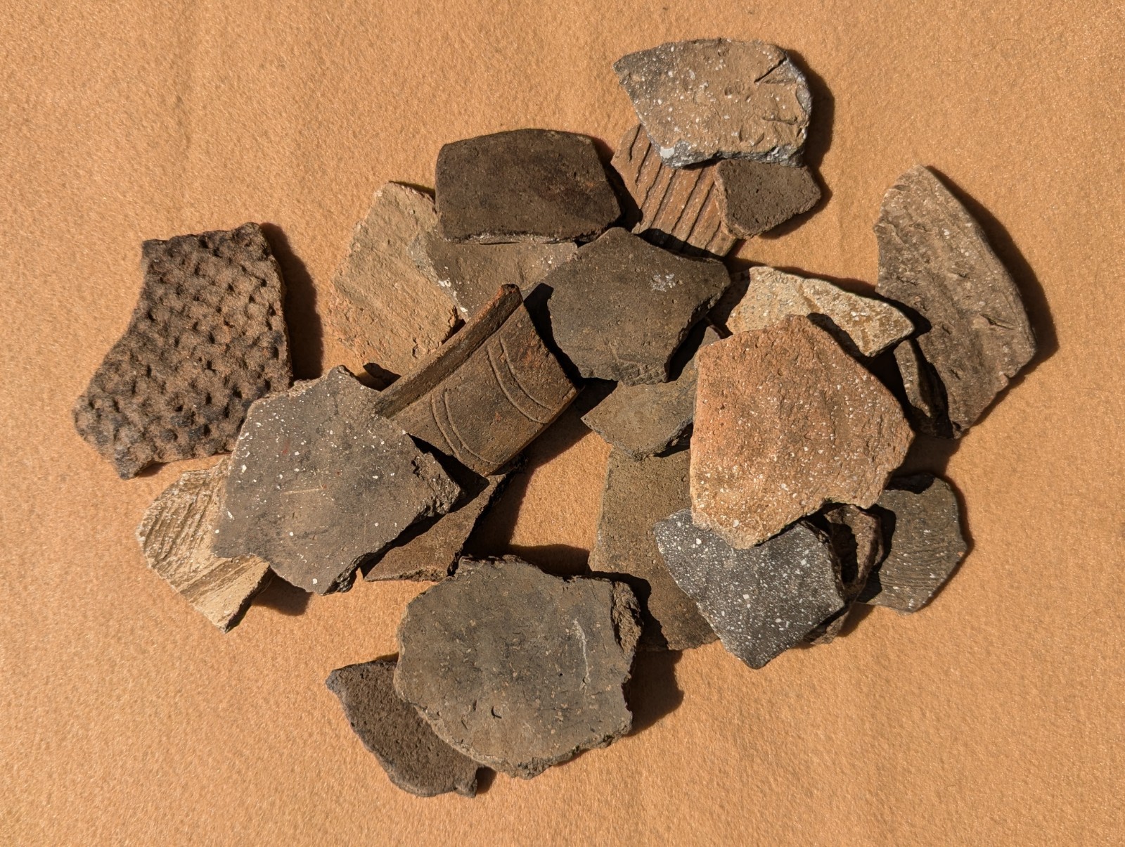 One Authentic Ancient Native American Pottery Piece. Mississippian or Caddo.