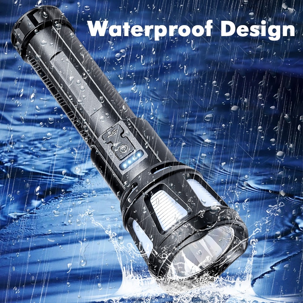 35000000 Lumens Super Bright LED Tactical Flashlight Rechargeable LED Work Light