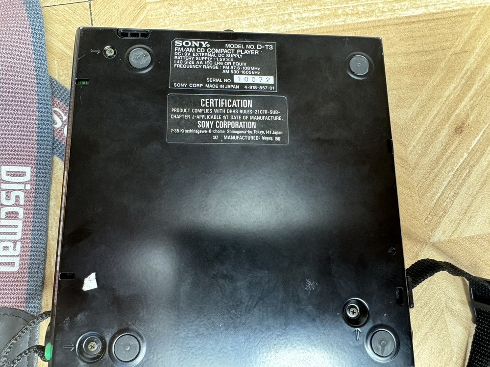 SONY DISCMAN FM/AM model No. D-T3
