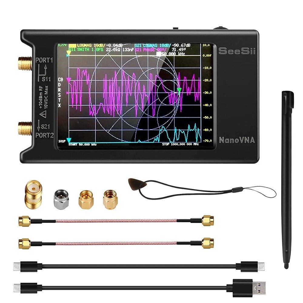 SeeSii NanoVNA-H4 Vector Network Analyzer 10KHz-1.5GHz VHF 4" Antenna Analyzer