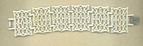 Mid Century Metal Bracelet with Lace Pattern