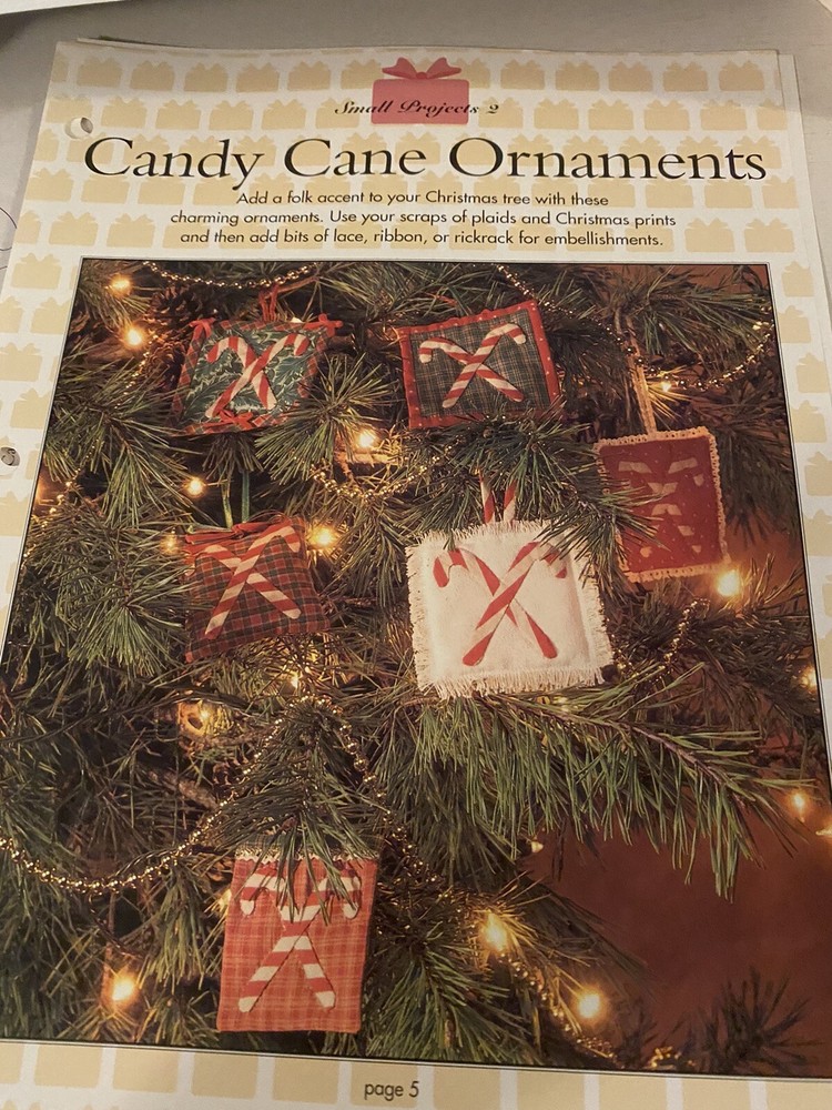 Candy Cane Wall Quilt Pattern & Candy Cane Quilted Holiday Ornaments Pattern
