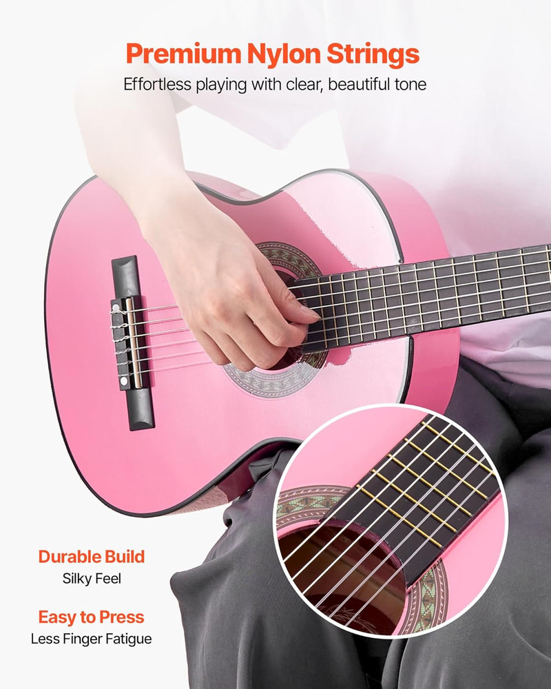 Acoustic Guitar, Classical Guitar Starter Kit for Beginners, with Nylon Strings,
