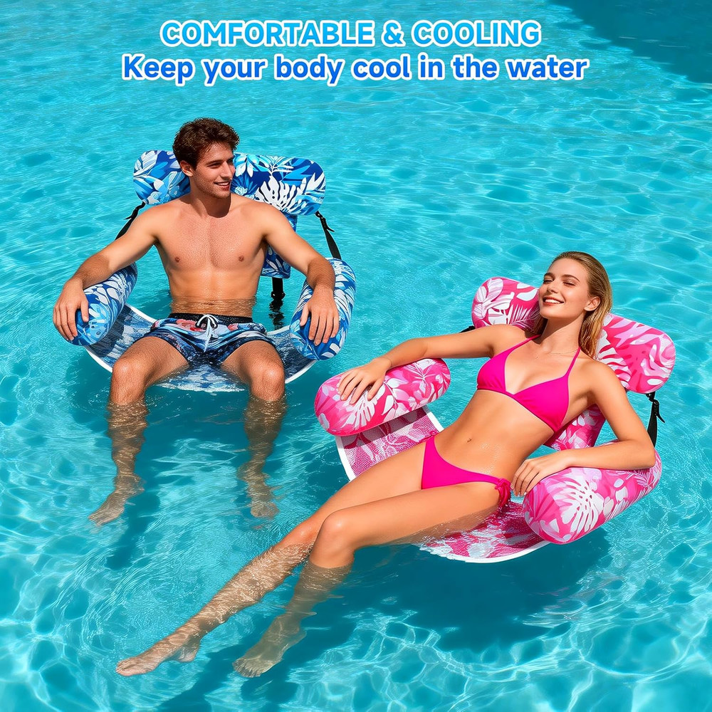 Pool Floats Adult, 3Pack/2Pack/1Pack Adjustable Heavy Duty Inflatable Pool Float