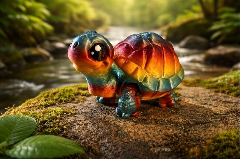 Tiny Turtle – 3D Printed – Cute Turtle Collectible – 3” x 2”