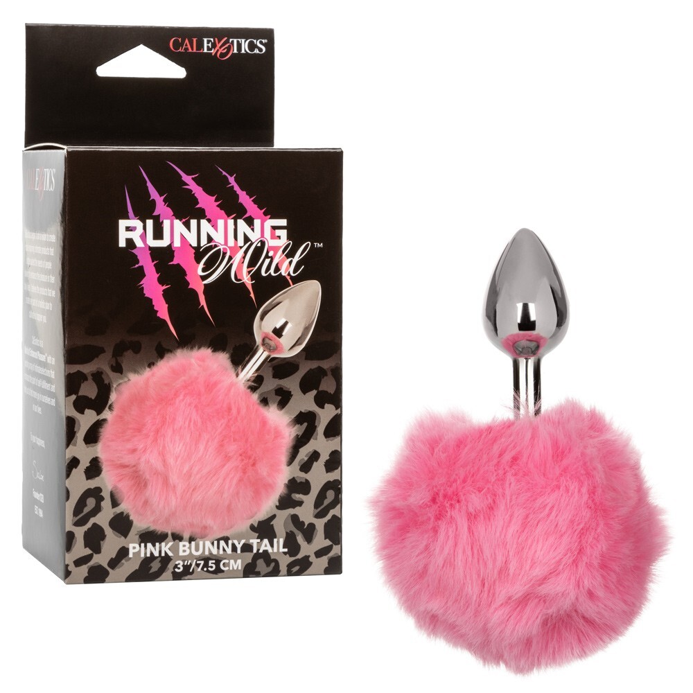 CalExotics Running Wild Bunny Tail Butt Plug Pink