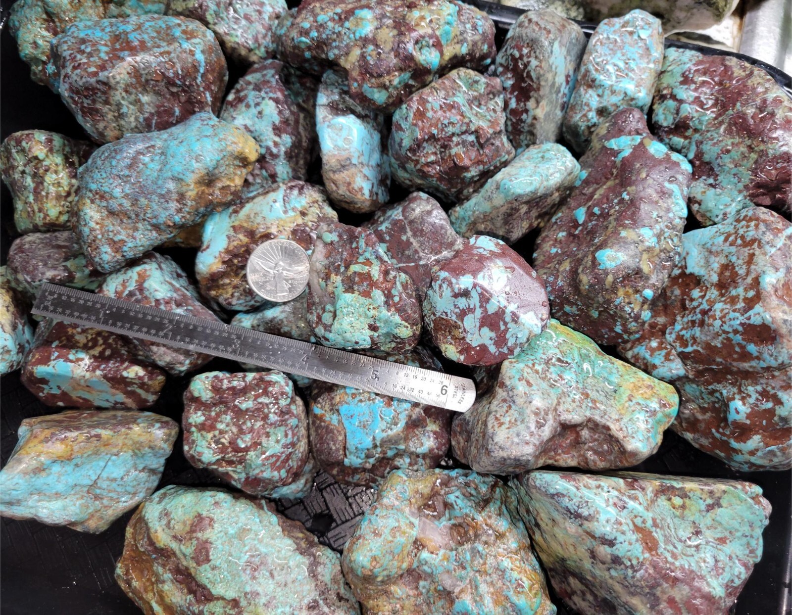 RARE Large Natural Bisbee Arizona Turquoise Rough Nuggets Half Pound