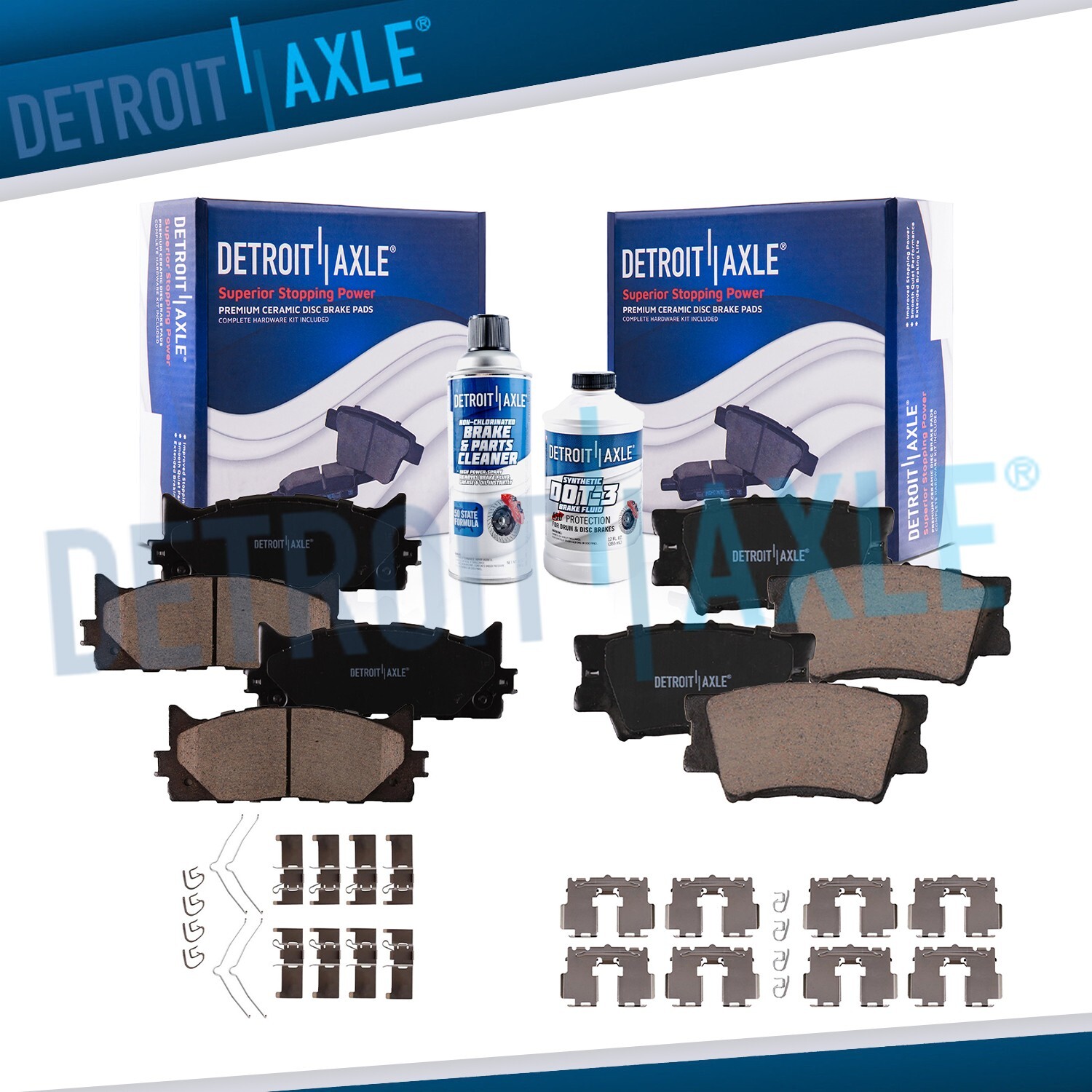 Front Rear Ceramic Brake Pads for 2007 - 2017 Toyota Avalon Camry ES300h ES350