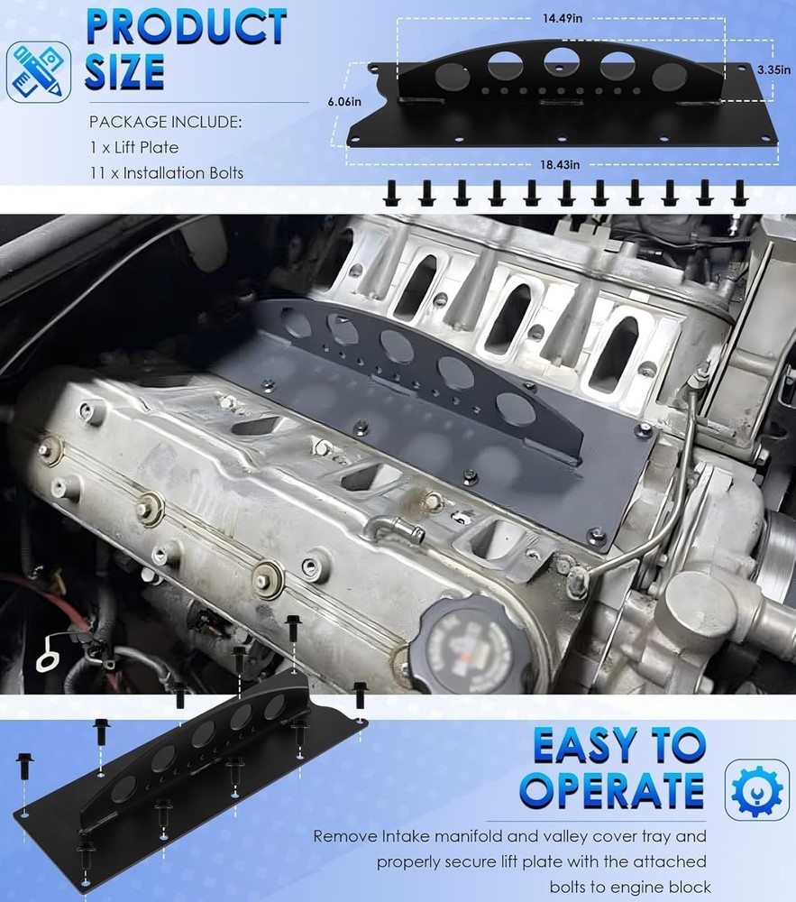 Precision LS Engine Lifting Plate for Easy Installation - Fits LS1, LS2, LS3