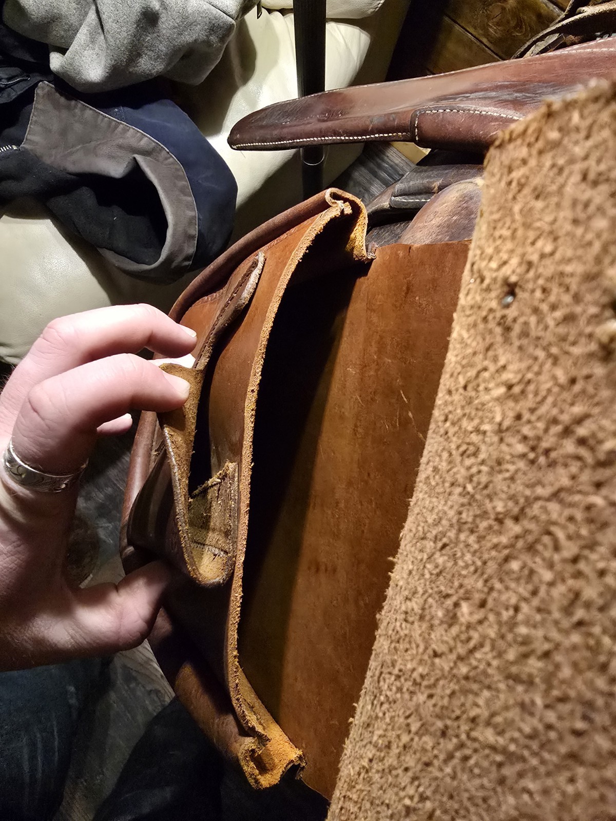 Vintage Cantle Saddle Bags With Sterling Accents Adjustable