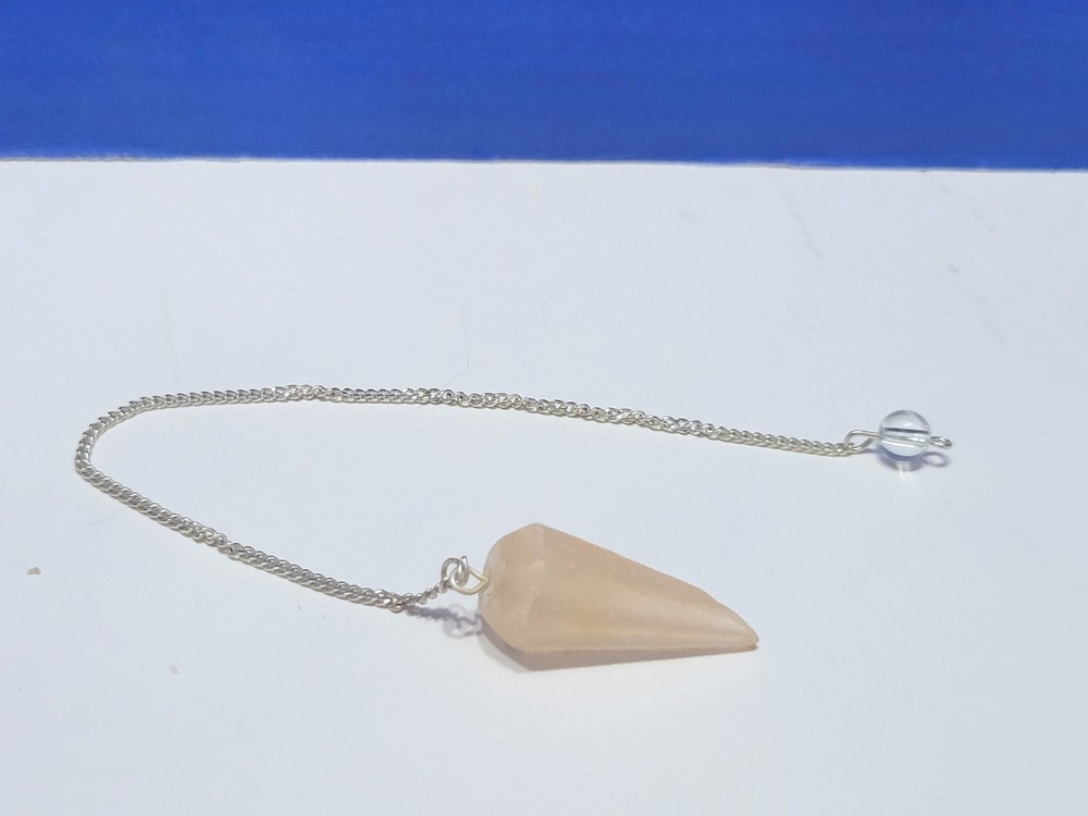 Vintage Orange Selenite Pendulum for Dowsing