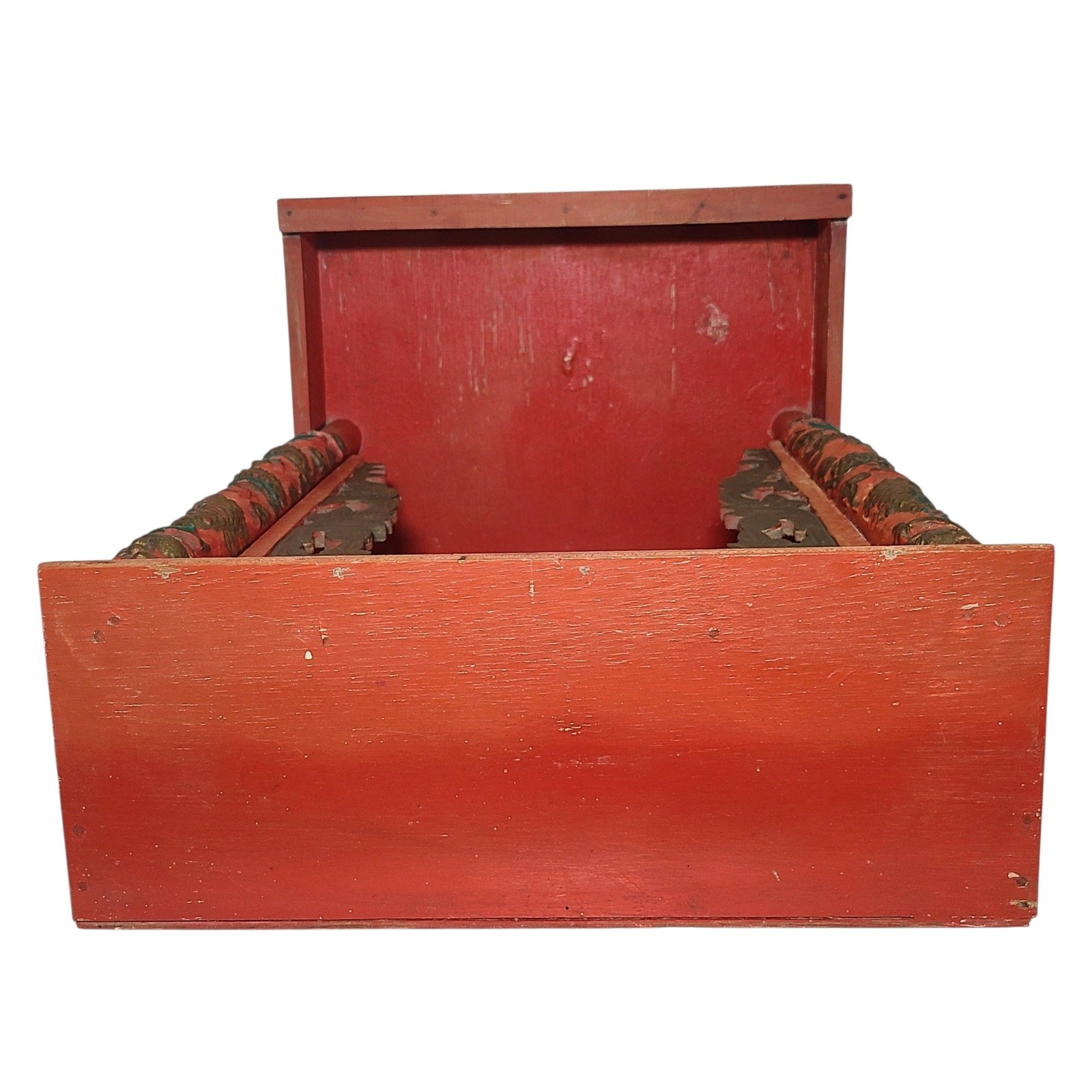 Vtg Asian Shrine Alter Box Spiritual Temple Oriental Handcrafted Wooden Buddhist