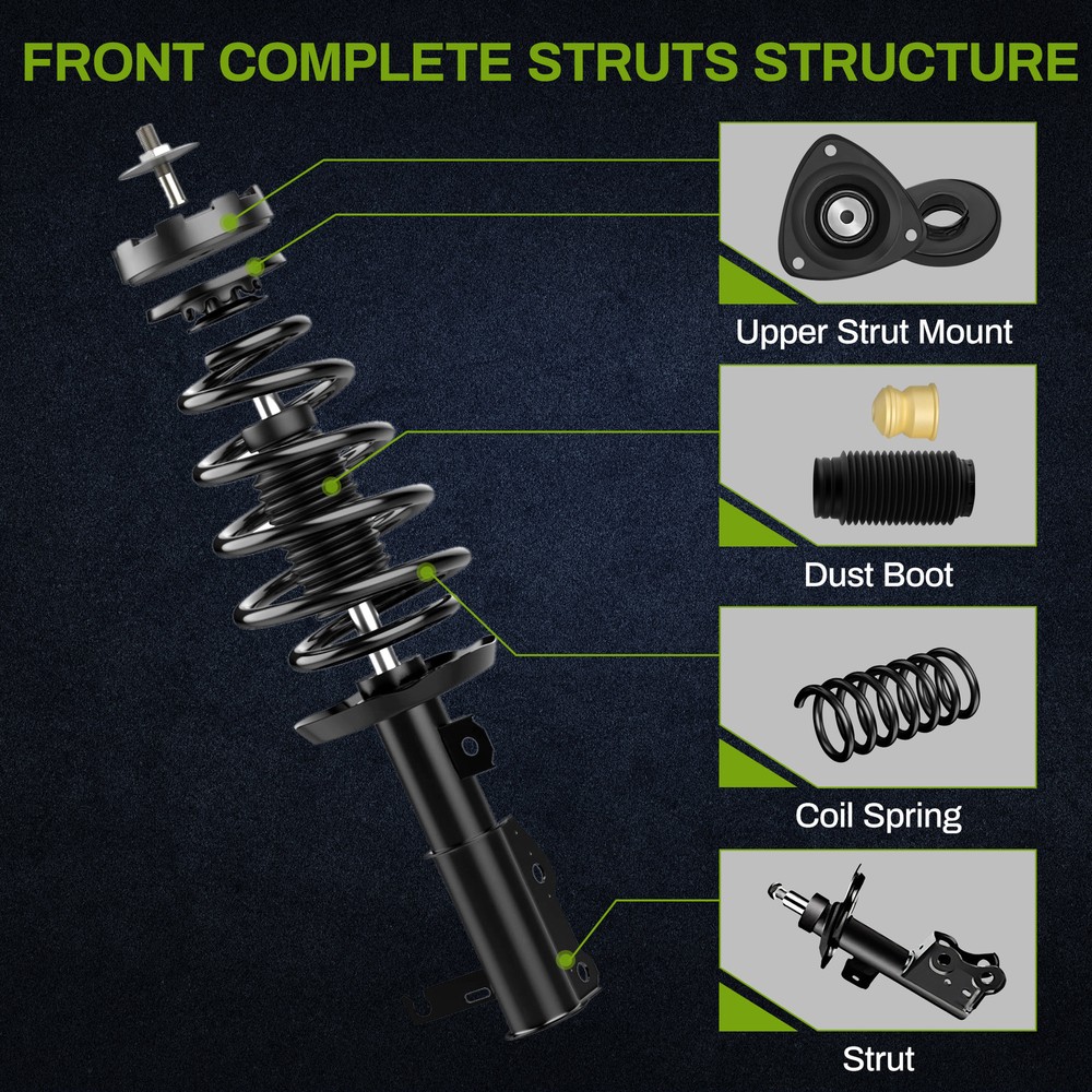 2Pcs Front Struts Quick Shocks Coil Spring Assembly For 2011-2016 Buick LaCrosse