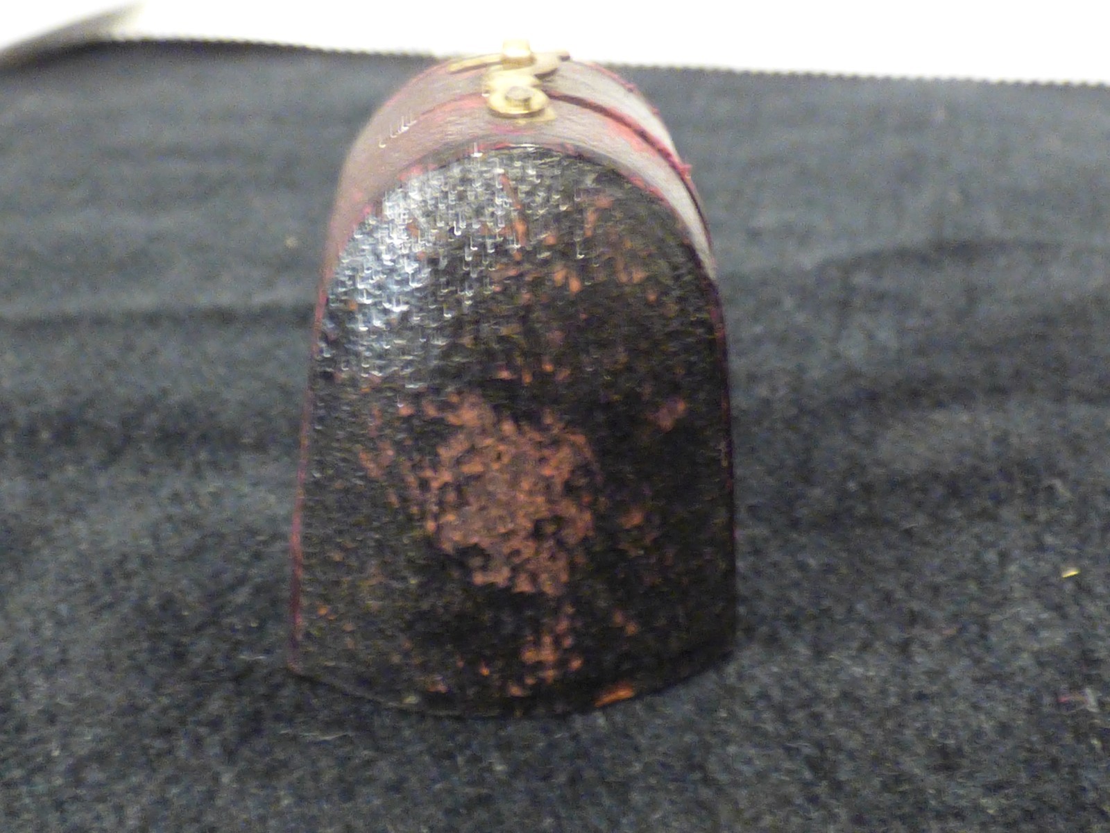 Antique Silver Thimble in Leather Case 1800s ? 10 CH Charles Horner