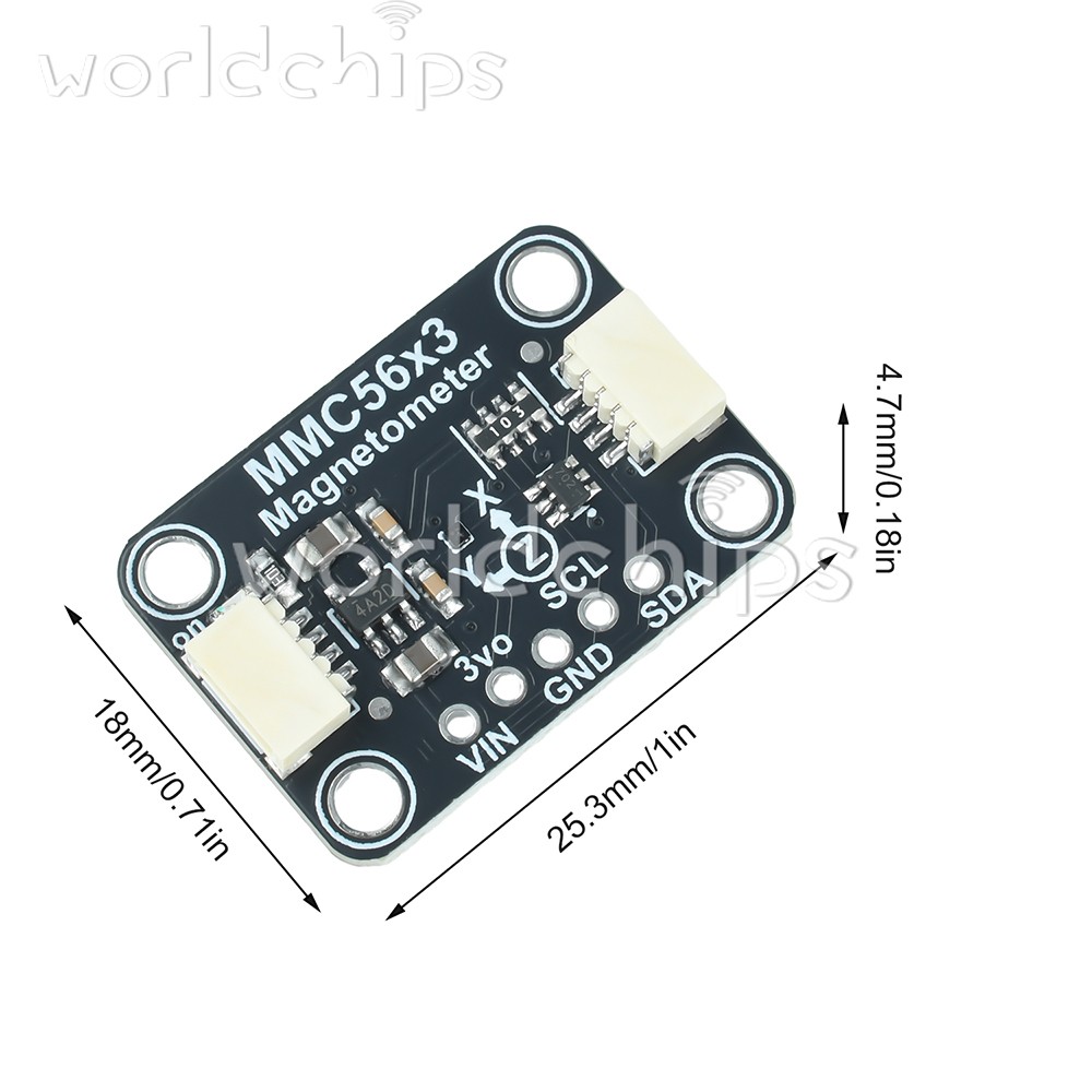 MMC5603 Three-axis Magnetometer Module Compatible with STEMMA QT/Qwiic interface