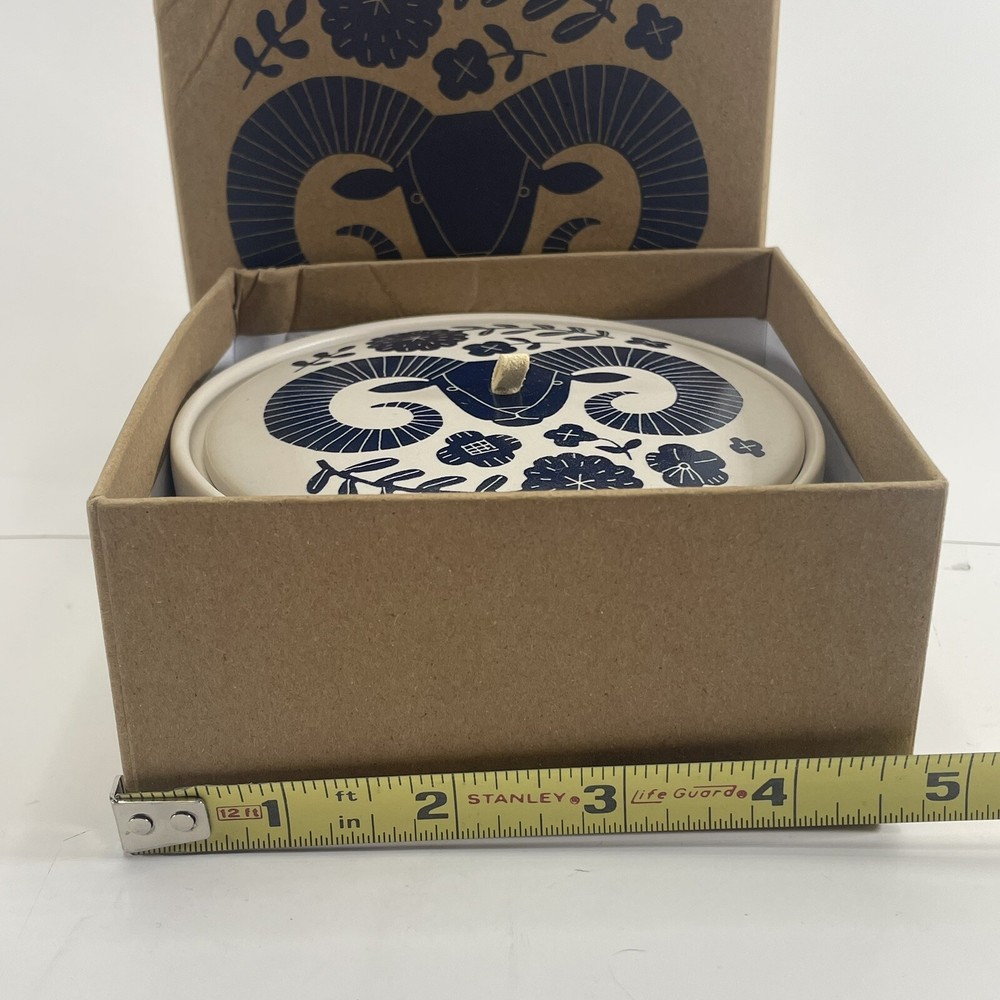 Fringe Aries Ceramic Round Trinket Box