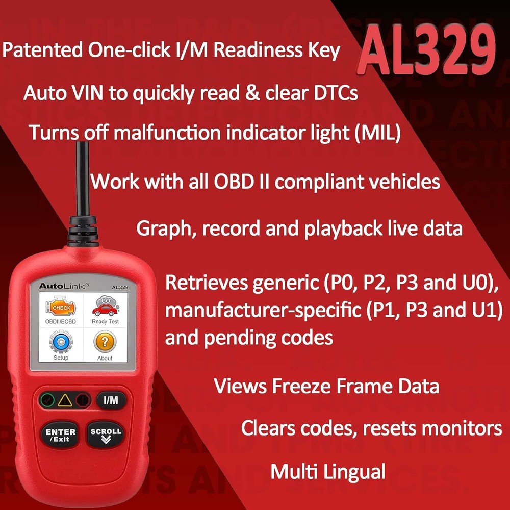 New Autel Autolink AL329 OBD II Code Reader Scanner Diagnostic Tool OBD2 Scanner