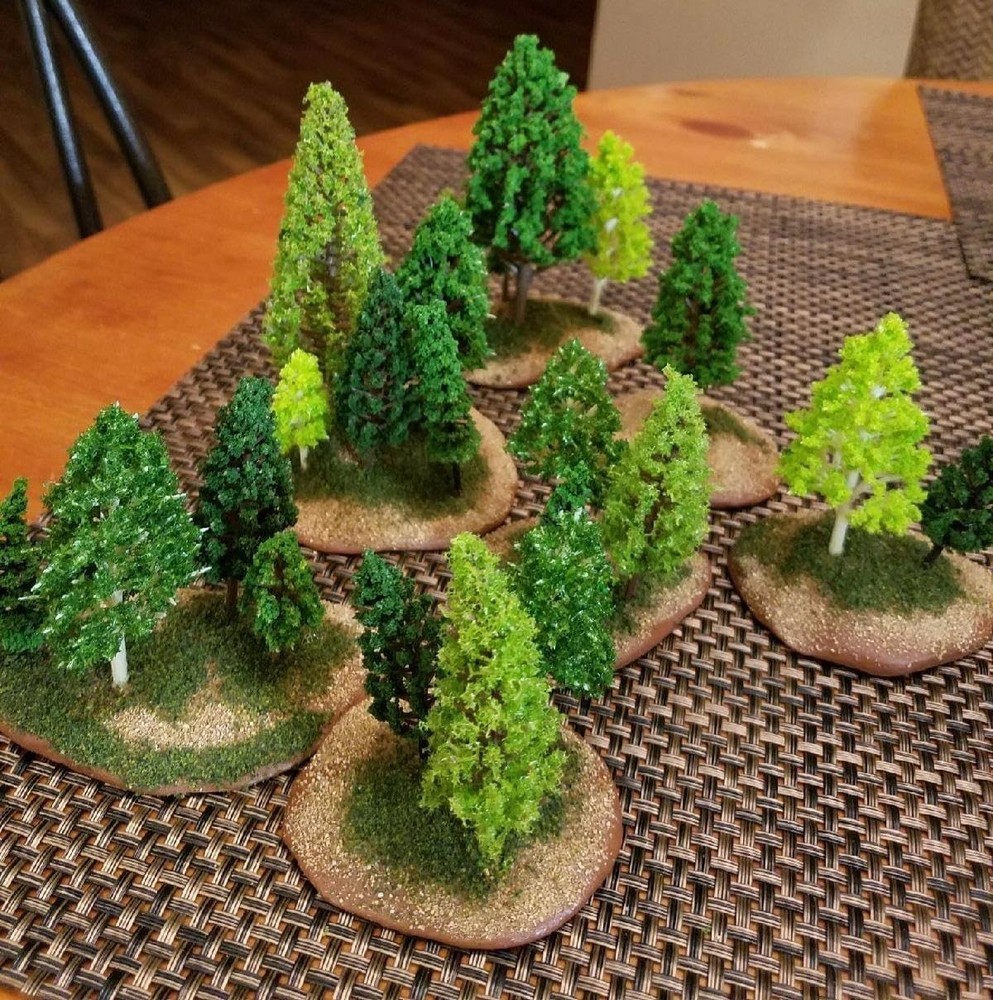 Plastic Trees Set for Model Railroad Scenery