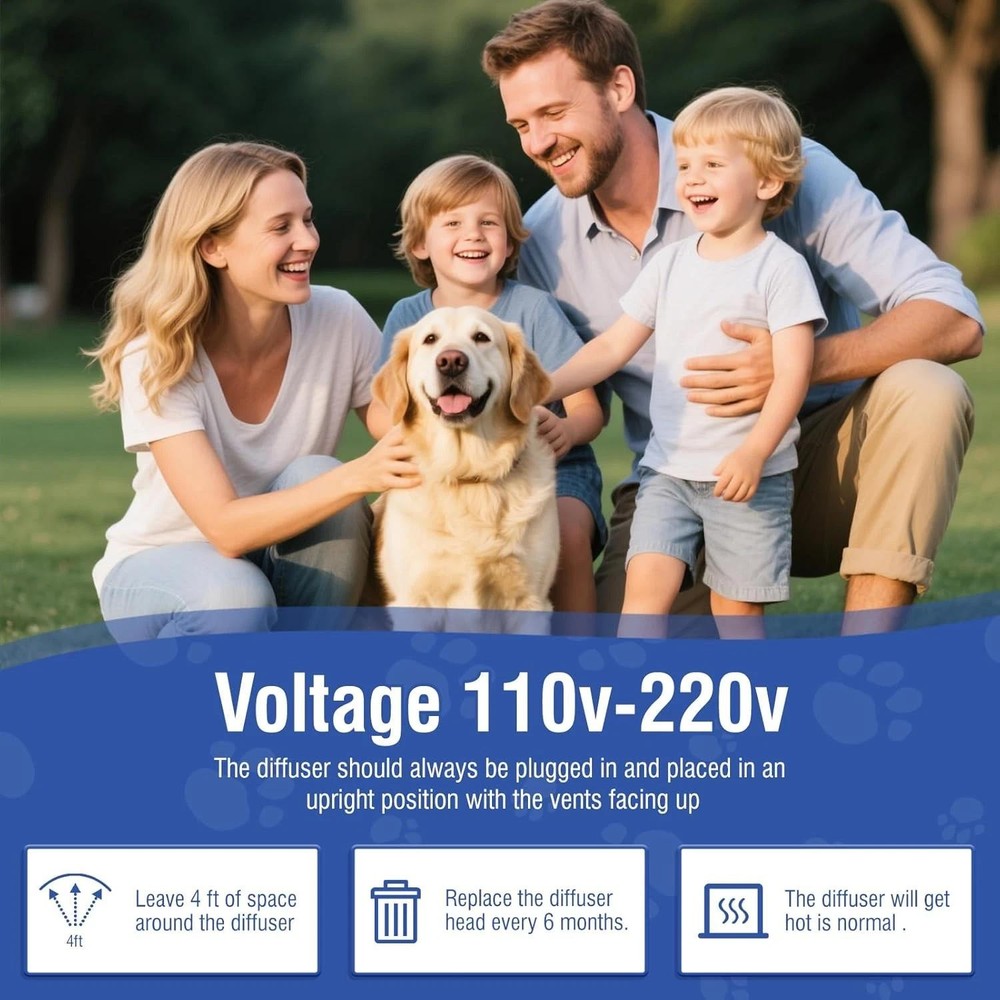 Dog Pheromone Calming Diffuser 4 in 1 Appeasing Pet Pheromones Diffuser to Calm