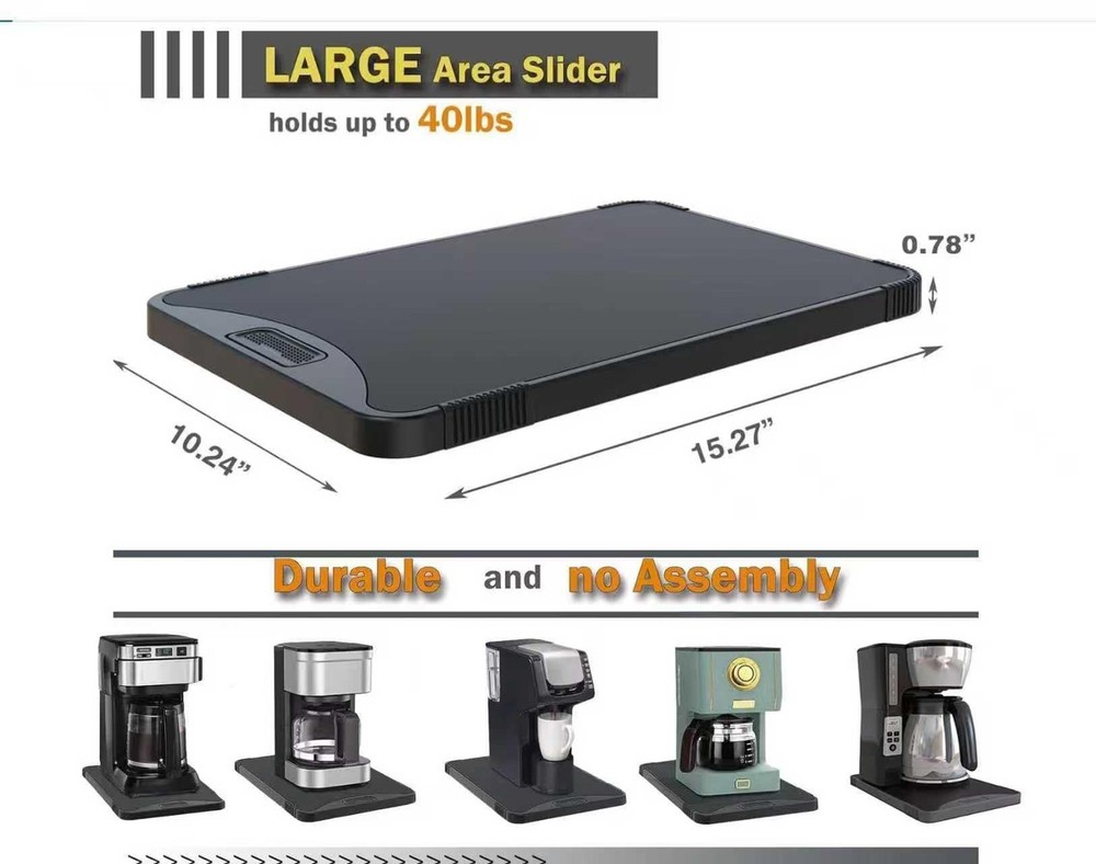 Appliance Rolling Tray, Coffee Maker Slider, coffee pull out tray, sliding co...