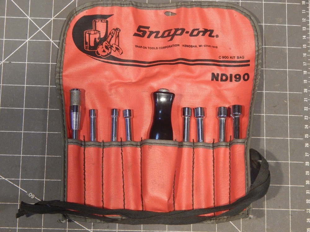 NICE Snap On 9Pc Interchangeable Blade Nut Driver Nutdriver Set 3/16" 3/8" NDI90