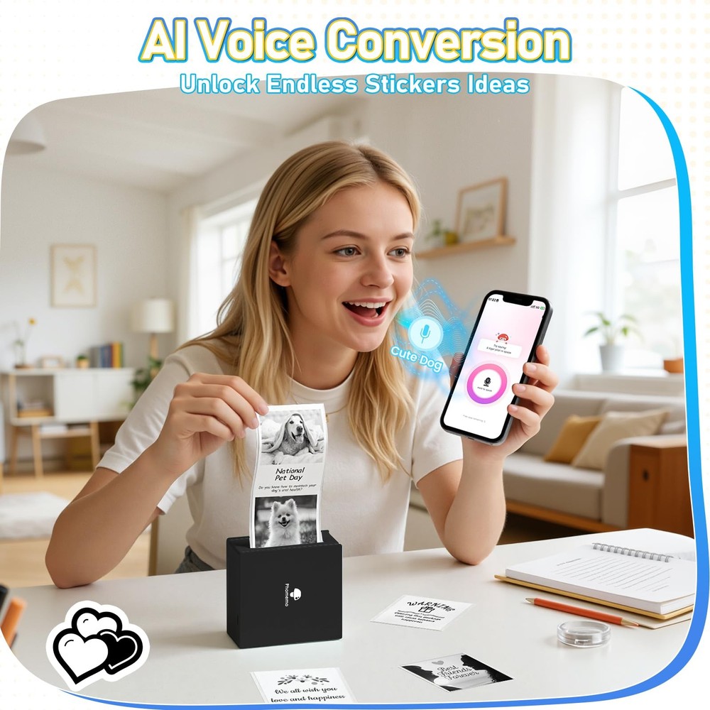 Mini Note Printer- M02 Pocket Thermal Bluetooth Mini Mobile Printer with 3 Rolls