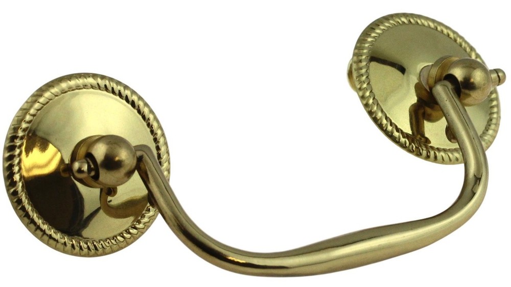 (5 Pack) 3 inch Sheraton Rope Design Bail Pull Solid Brass