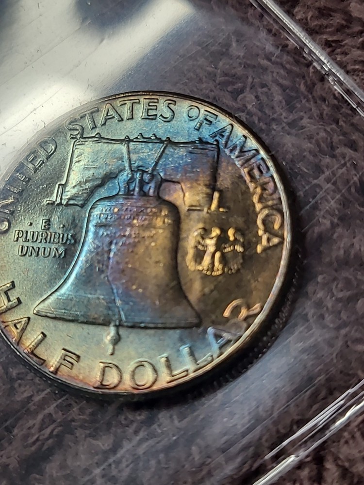 1963 franklin half dollar 🌈 Toned🌈