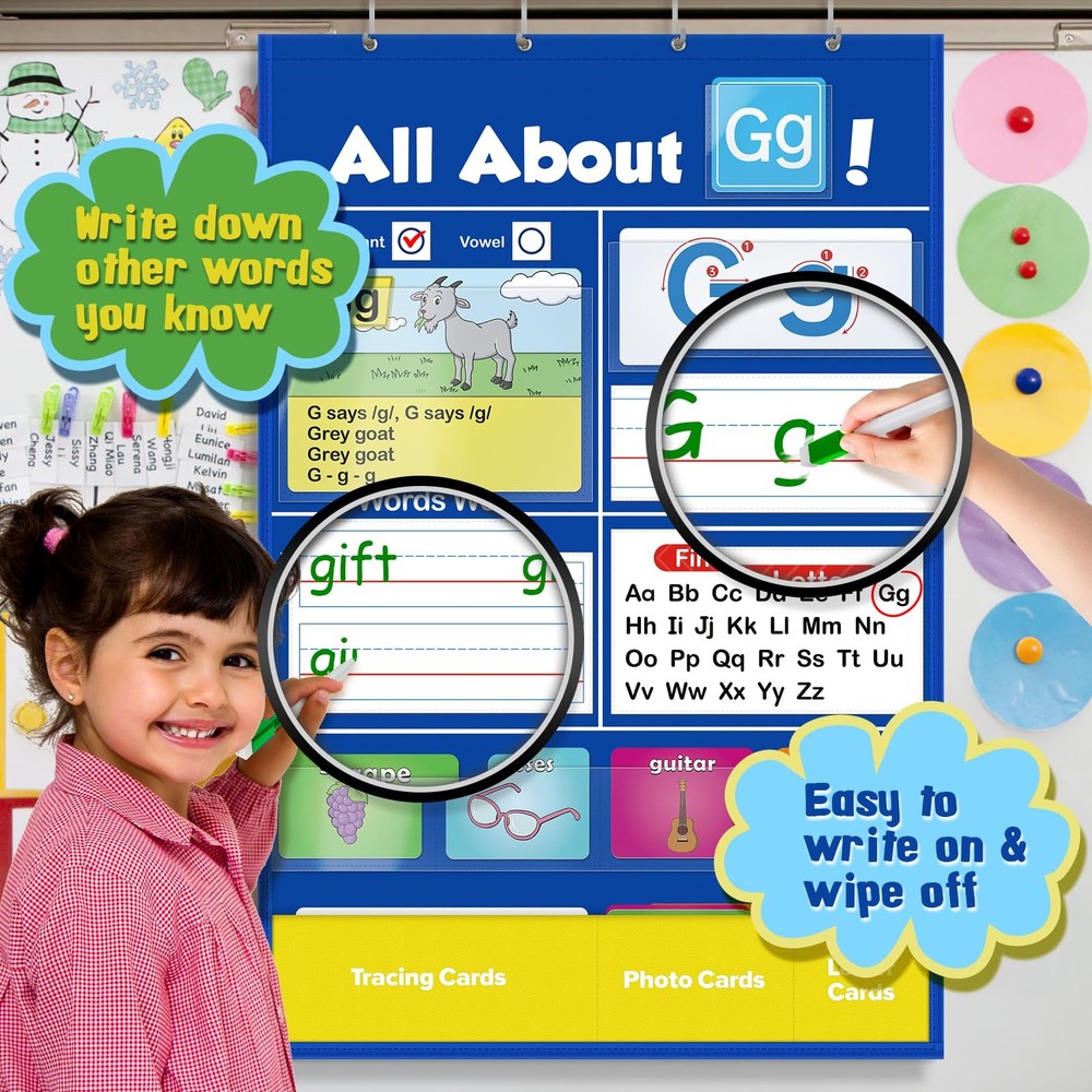 SkilLify Alphabet Learning Pocket Chart, Circle Time Pocket-sized