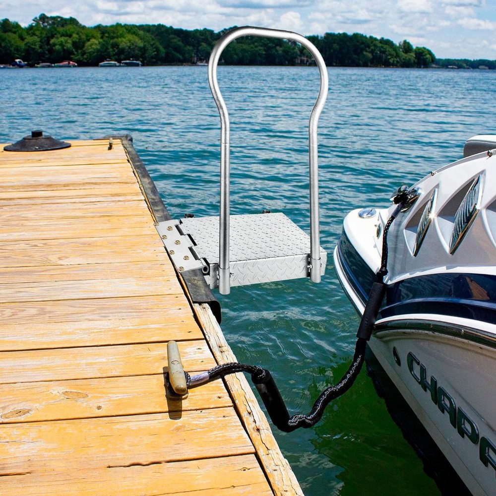 Boat Boarding Platform,Foldable Dock Boarding Platform W/ Handle 500LBS Capacity