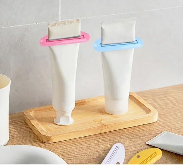 5Pcs White Toothpaste Squeezer,Plastic Toothpaste Tube Squeezer Dispenser,Toothp