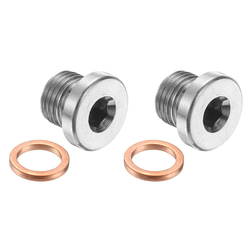 2 Pcs 1/8" BSP Pipe Plug Fitting, Internal Hex Head Socket 304 Stainless Steel