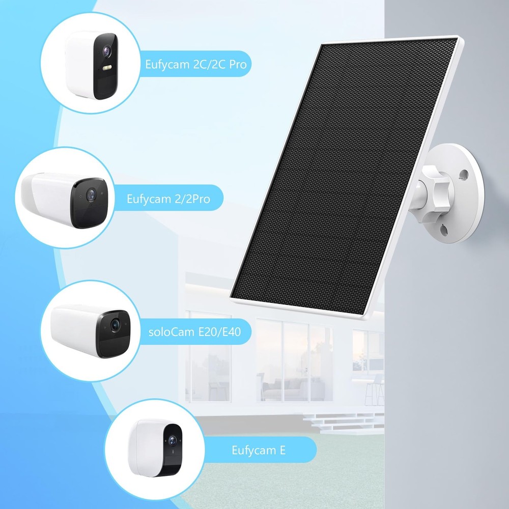 Eufy Solar Panel 6W USB-C Micro USB Charger for E (2 Pack) E20 E40 SoloCam Spotl