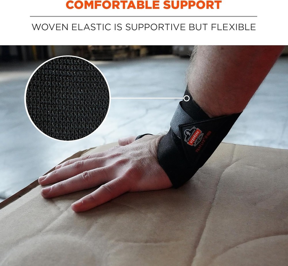 ProFlex 420 Black Wrist Wrap with Thumb Loop - Adjustable Support for Sprains