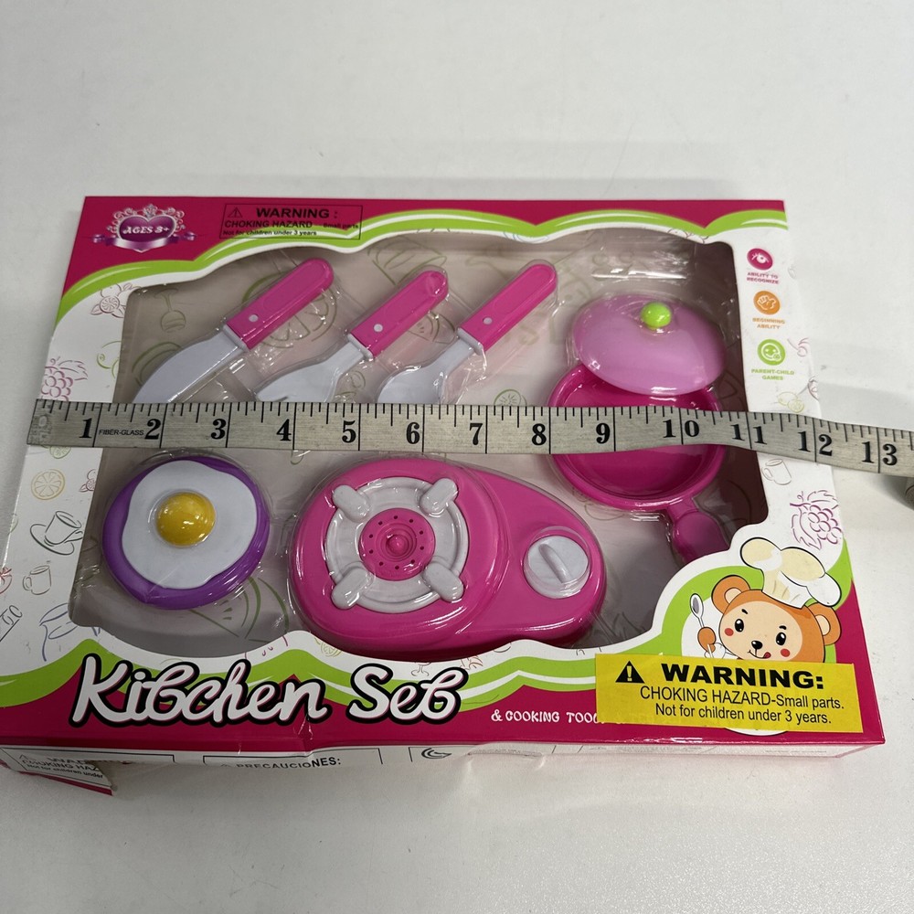 Kitchen Toy tool set kids Ags 3+ Tiny kitchen make beleive accessories Pan egg b