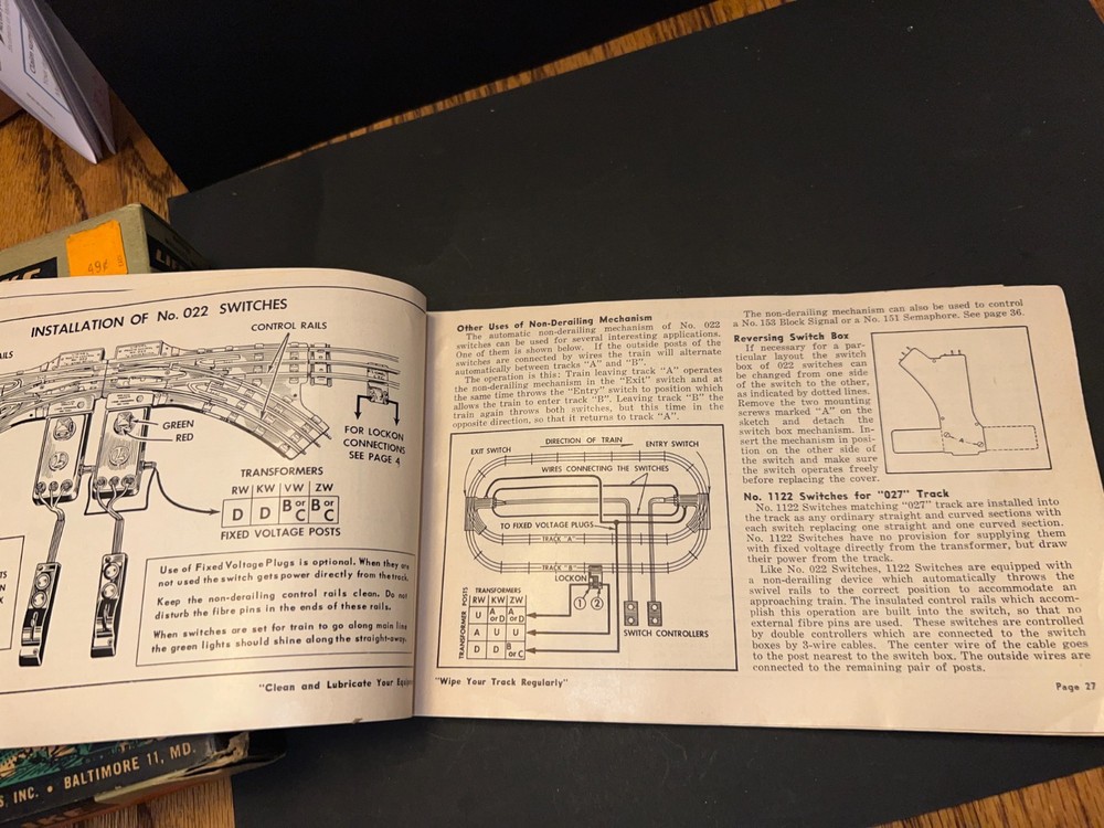 1952 Instructions For Assembling And Operating Lionel Trains & some Grass