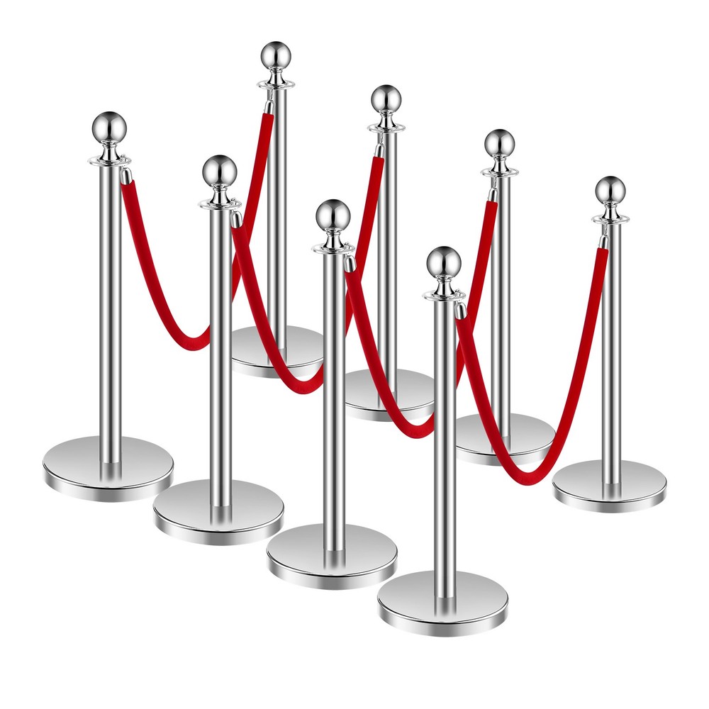 VEVOR 8Pcs Stanchion Posts Crowd Control Queue Barrier Sand Injection Base