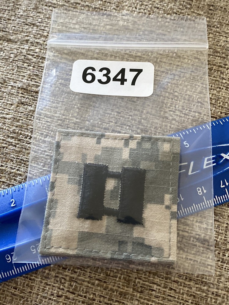 US Army Captain CPT O-3 Rank ACU Hook / Loop Pattern Military Patch INV6347