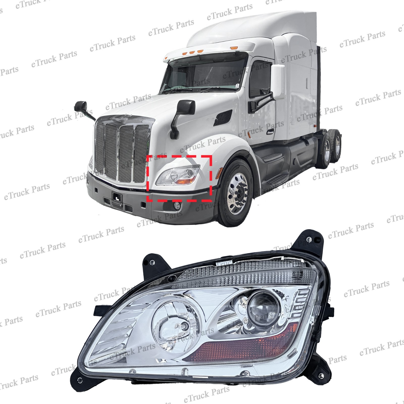 2015–2021 Peterbilt 579 Driver Side Halogen Headlight Assembly | P54-6163-100