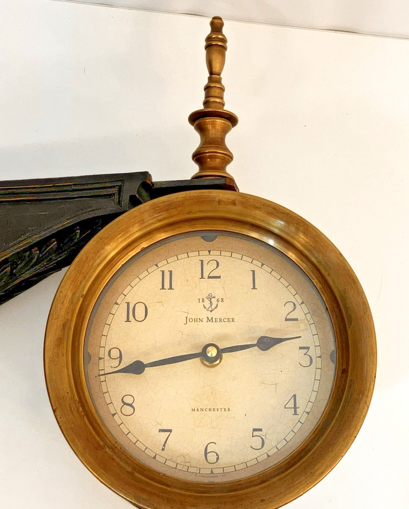 Timeworks Two Sided Nautical Wall Clock Brass Repro