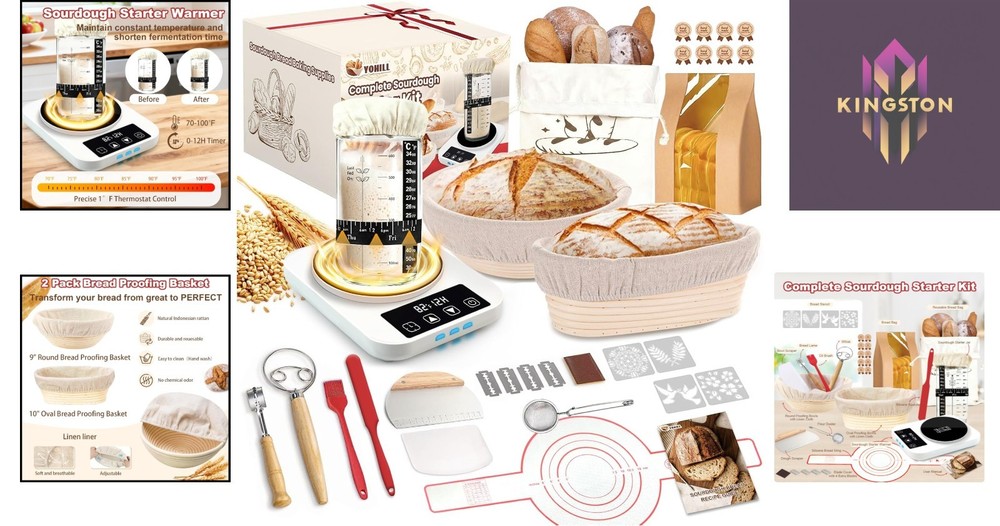Sourdough Starter Essentials Kit: Complete Set with Warmer & High-Quality Tools