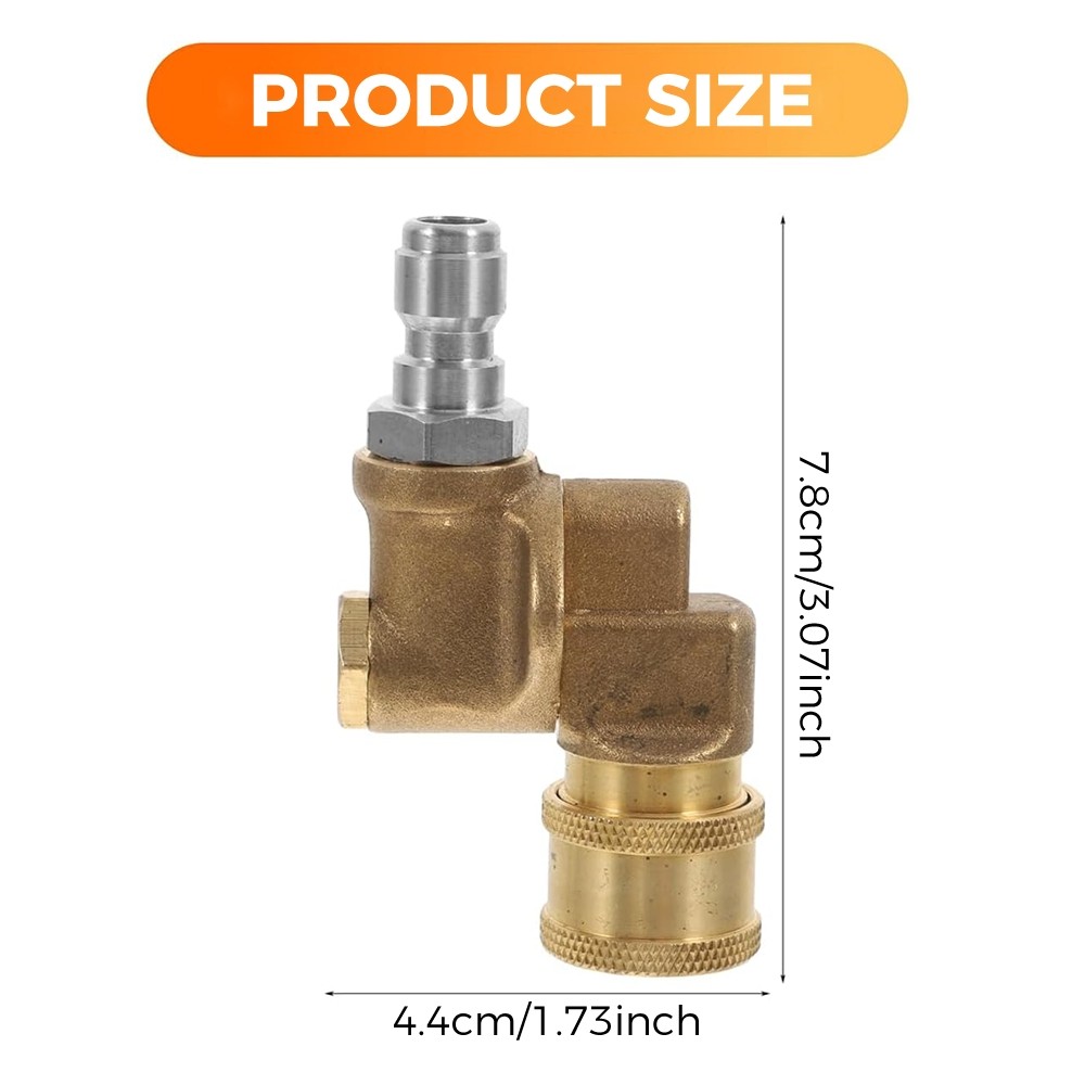 Quick Connecting Pivoting Coupler Leak-proof +180°Adjustable Head WIth1/4 ''Plug