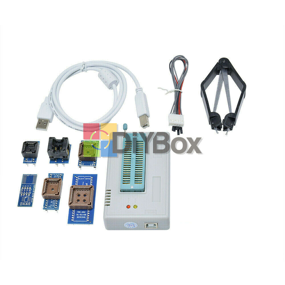 TL866II Plus Programmer USB EPROM BIOS 7 Adapters Socket Extractor for 13000 IC