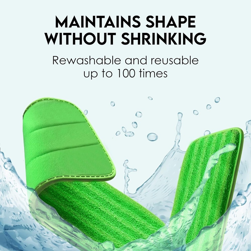 18" Microfiber Mop Pads 4 Pack, Reusable Washable Cloth Mop Head Replacements