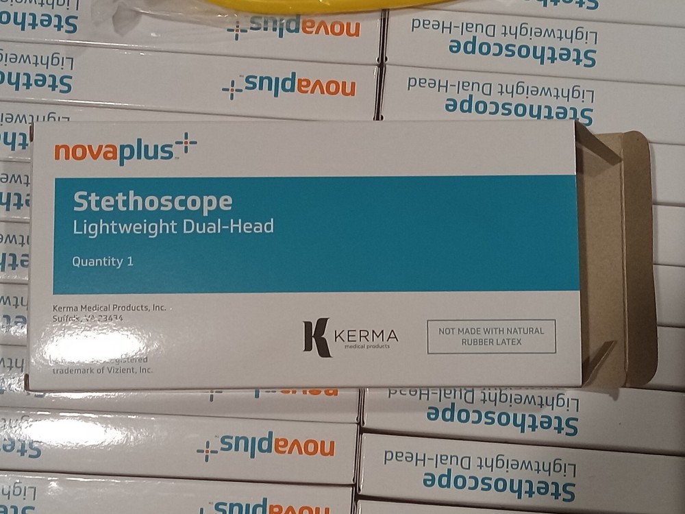 30 Count Kerma #V4330A NovaPlus Stethoscope, Lightweight Single-Head, Yellow