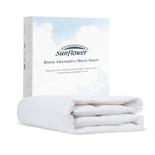 Down Alternative Size Lightweight 100% Cotton Shell Bedding King White / Thin