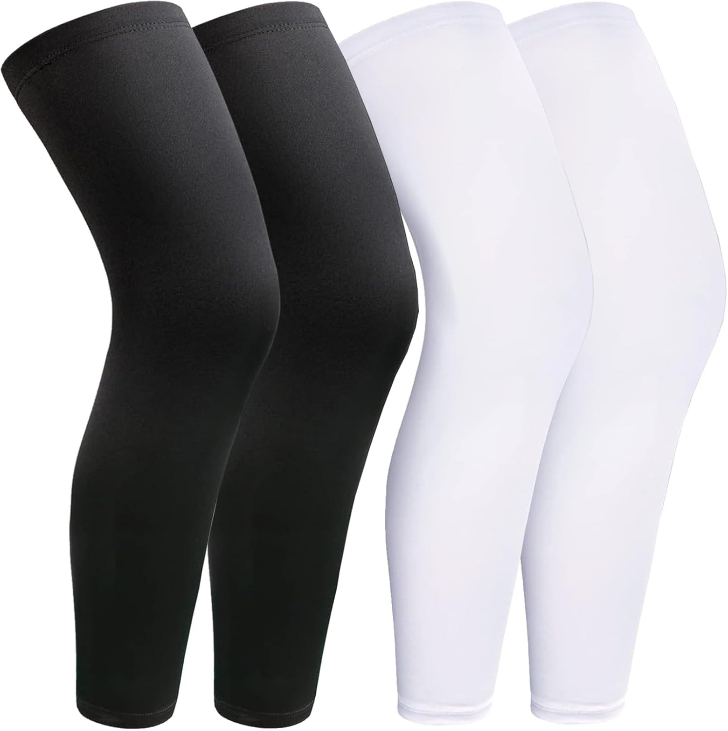 2 Pairs Leg Sleeves,Full Compression Sleeve for Men Women,Long Knee Large
