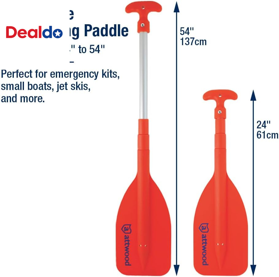 Emergency Telescoping Paddle for Boating, Orange