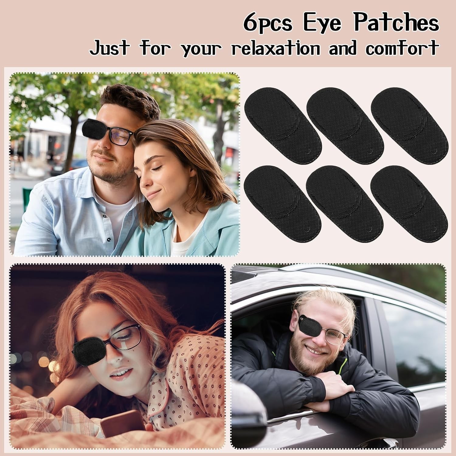 6PCS Eye Patches for Adults Kids, Medical Eye Patch for Glasses, Black, Soft...